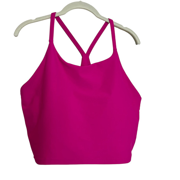 Old Navy Tops - Old Navy Active Womens Cropped Tank Top Shelf Bra 1X Pink Powersoft Barbie Core
